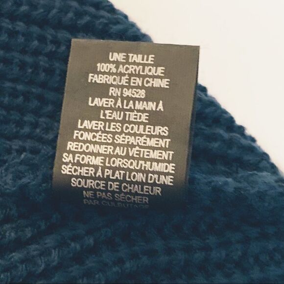 Altare Navy Blue Rib Knit Cuffed Beanie Hat, Unisex One Size - Picture 6 of 7